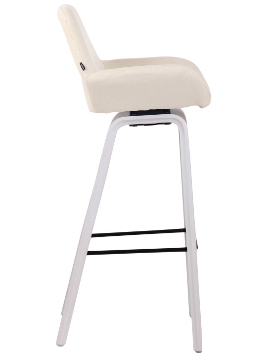 Banqueta alta em tecido Newnan com estrutura de 4 pés (carvalho), creme