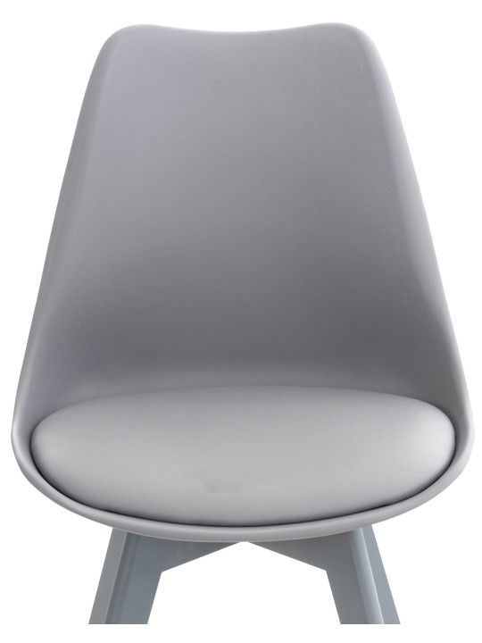 Conjunto de 4 cadeiras Linares plástico, cinza/cinza