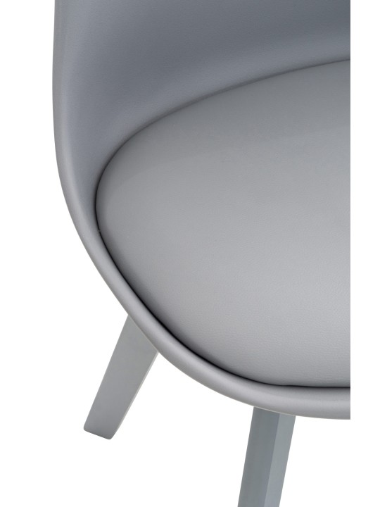 Conjunto de 4 cadeiras Linares plástico, cinza/cinza