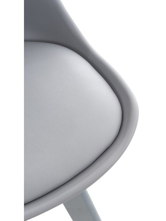 Conjunto de 4 cadeiras Linares plástico, cinza/cinza