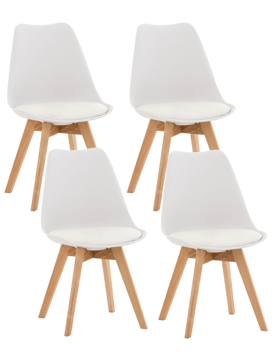 Conjunto de 4 cadeiras Linares, branco