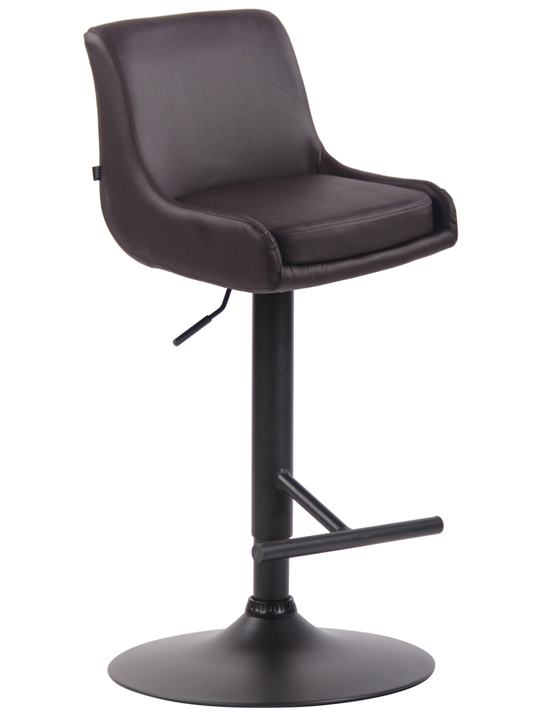 Banqueta alta Club couro sintético, castanho