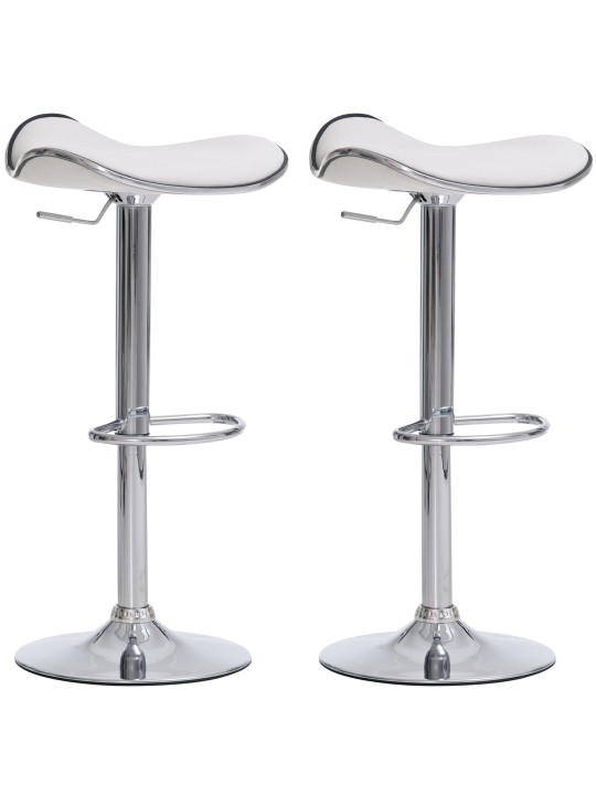Conjunto de 2 bancos altos Shanghai C, branco