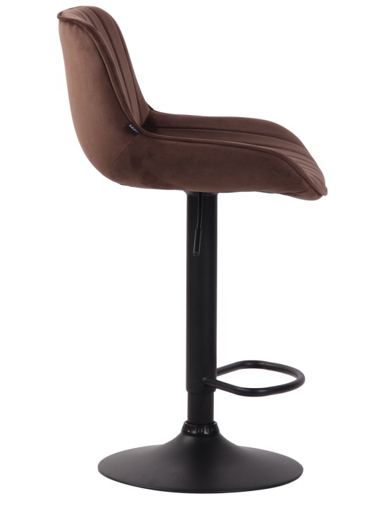 Banqueta alta Lentini veludo, castanho