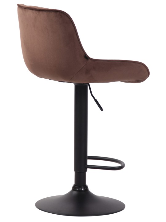 Banqueta alta Lentini veludo, castanho