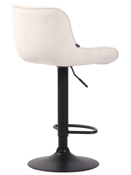 Banqueta alta Lentini veludo, creme