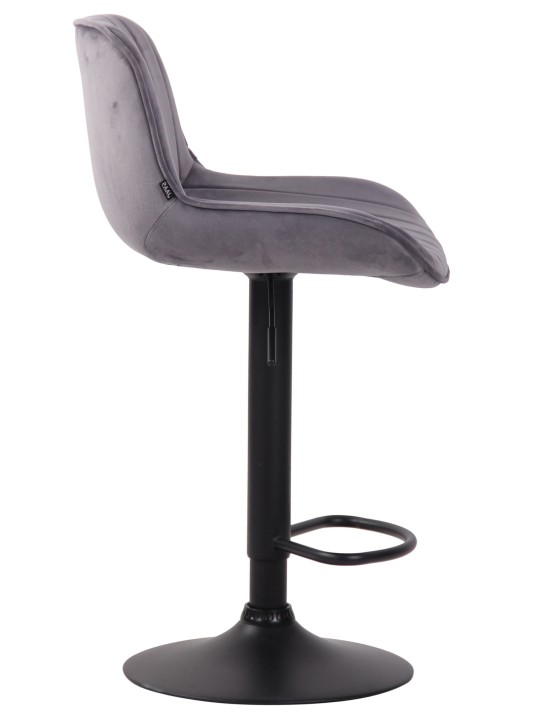Banqueta alta Lentini veludo, cinza escuro