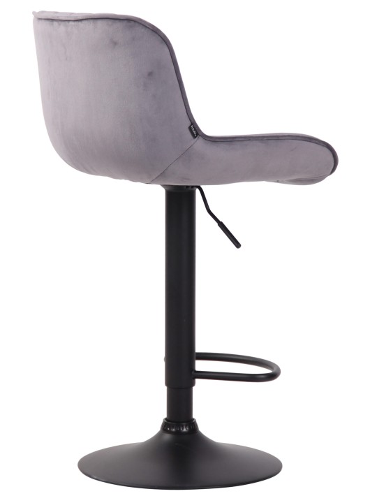 Banqueta alta Lentini veludo, cinza escuro