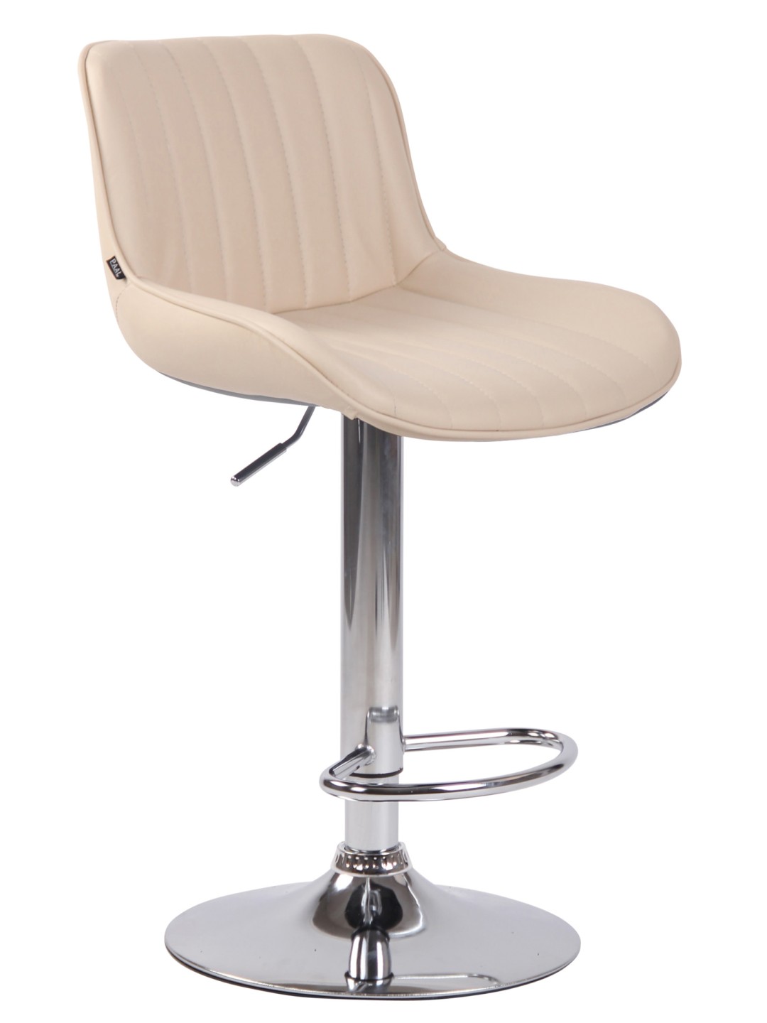 Banqueta alta Lentini couro sintético cromado, creme