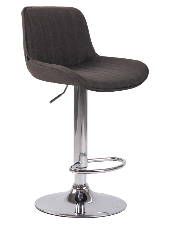 Banqueta alta Lentini tecido cromado, cinza escuro