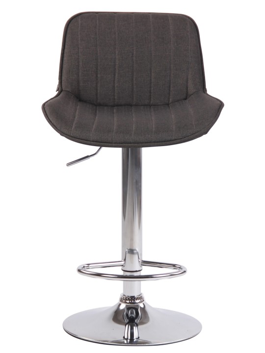 Banqueta alta Lentini tecido cromado, cinza escuro