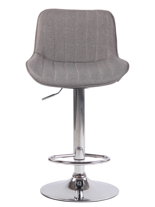 Banqueta alta Lentini tecido cromado, cinza