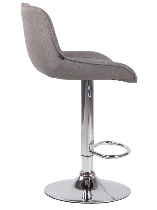 Banqueta alta Lentini tecido cromado, cinza