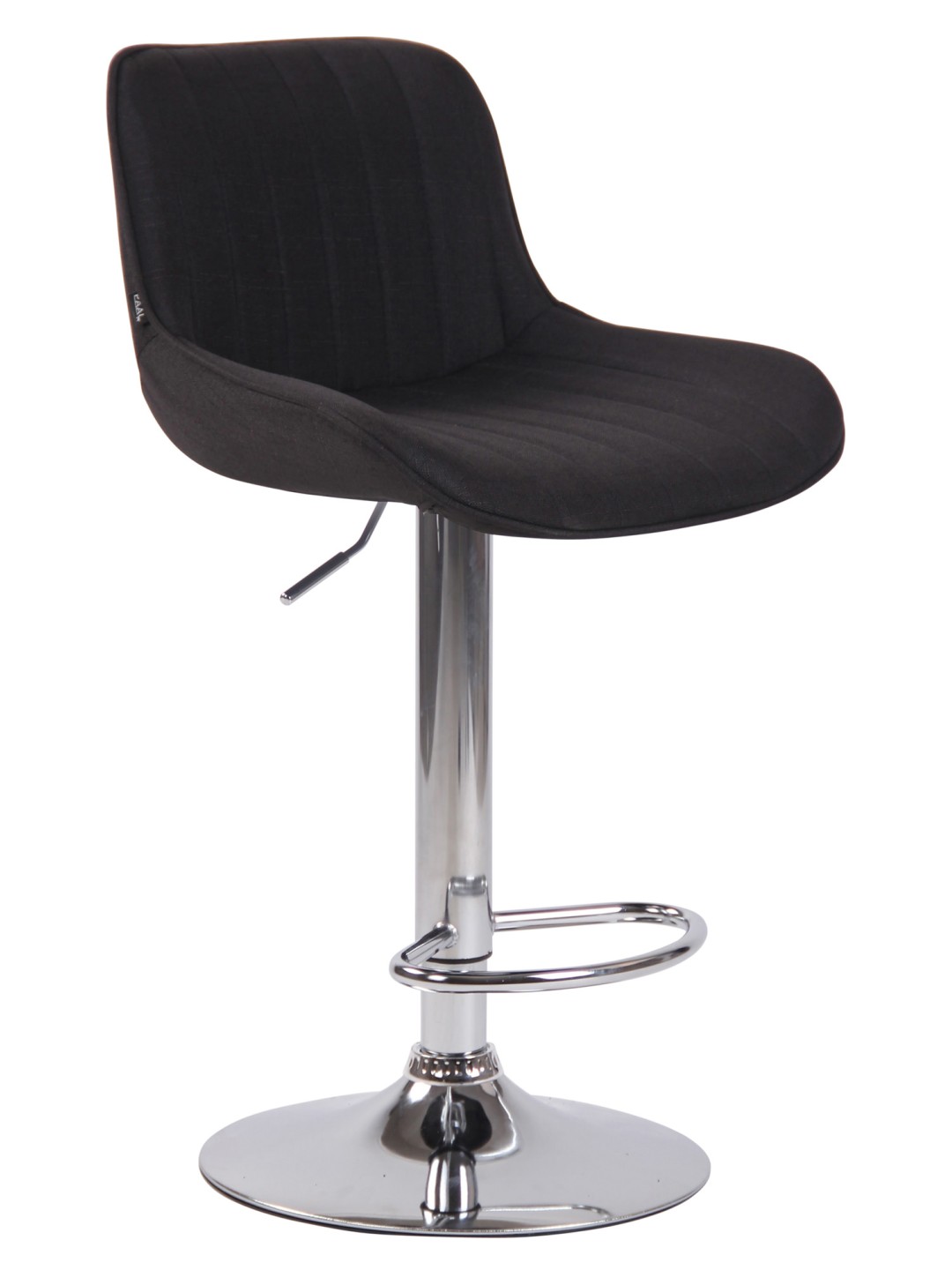 Banqueta alta Lentini tecido cromado, preto