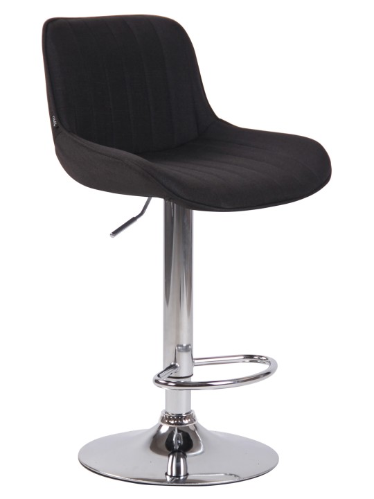 Banqueta alta Lentini tecido cromado, preto
