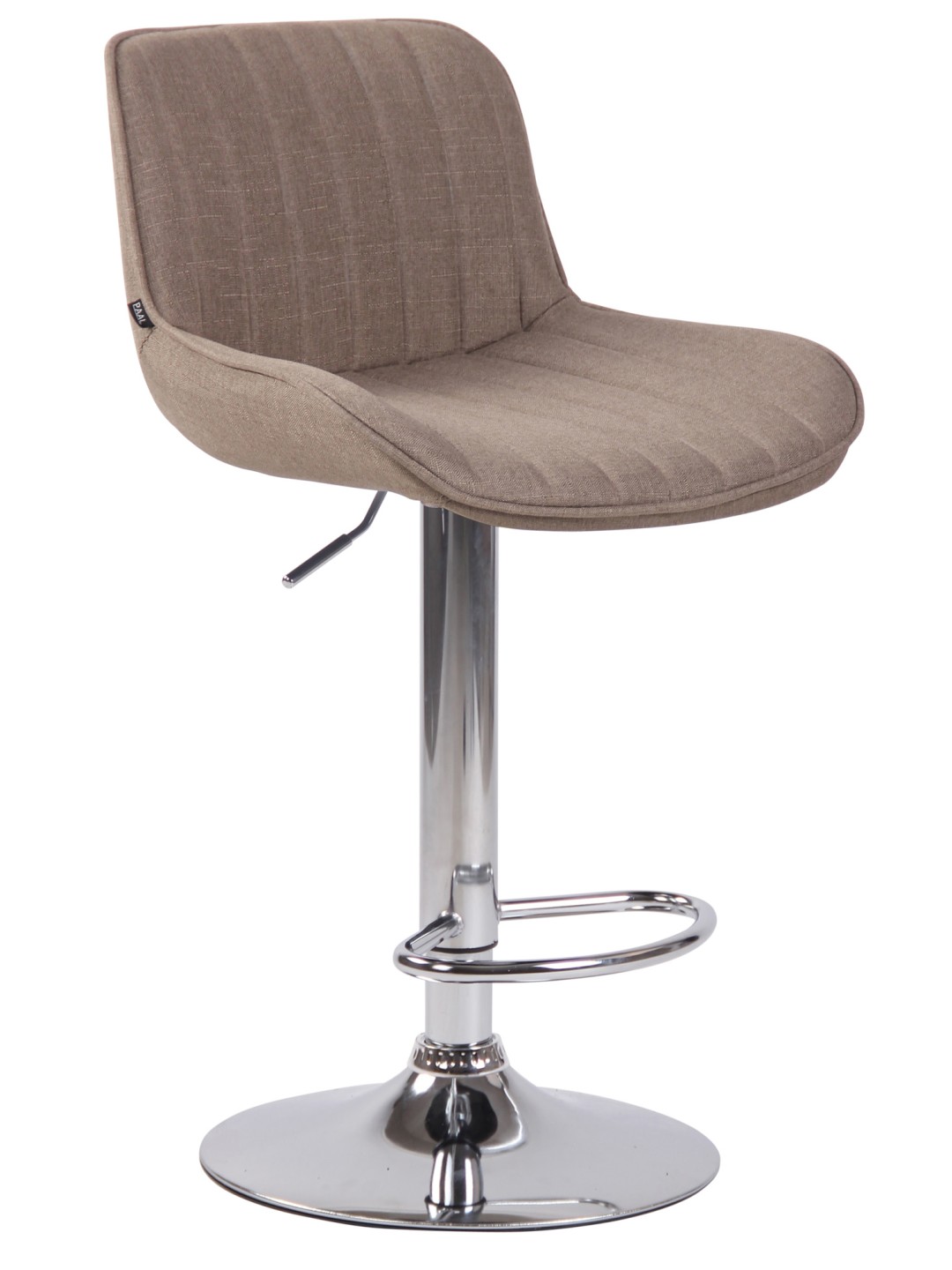 Banqueta alta Lentini tecido cromado, taupe