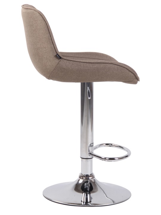Banqueta alta Lentini tecido cromado, taupe