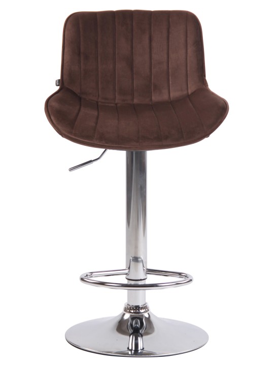 Banqueta alta Lentini veludo cromado, castanho
