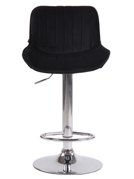 Banqueta alta Lentini veludo cromado, preto