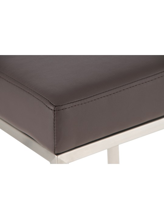 Conjunto de 2 bancos altos Montreal 85 couro sintético aço inoxidável, castanho