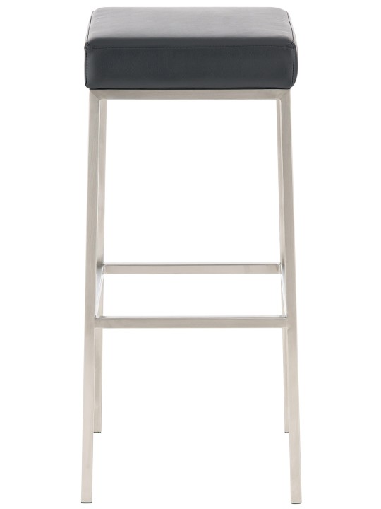 Conjunto de 2 bancos altos Montreal 85 em pele sintética em aço inoxidável, preto