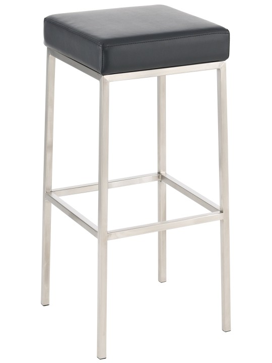 Conjunto de 2 bancos altos Montreal 80 couro sintético aço inoxidável, preto