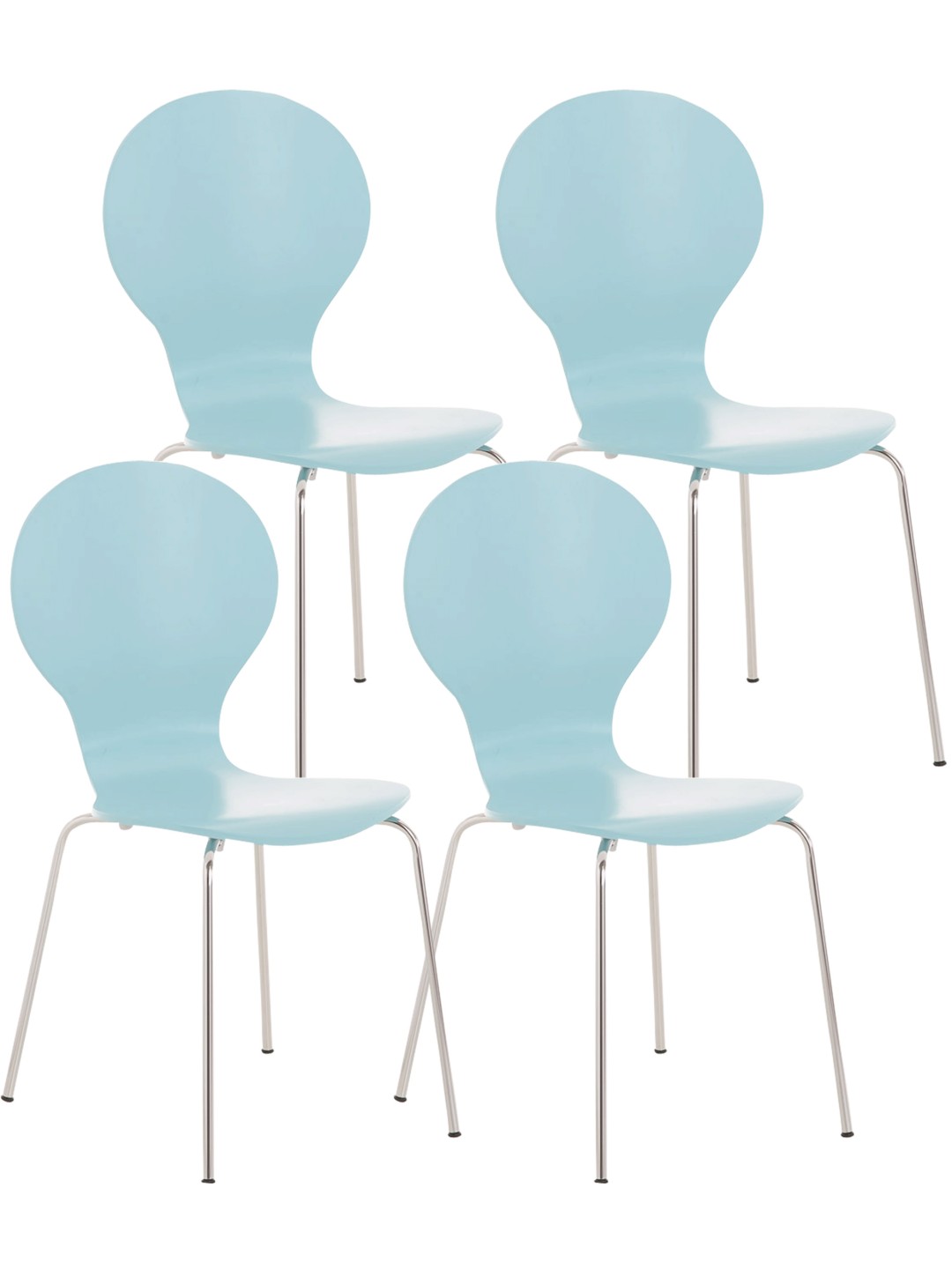 Conjunto de 4 cadeiras para visitantes Diego, azul claro