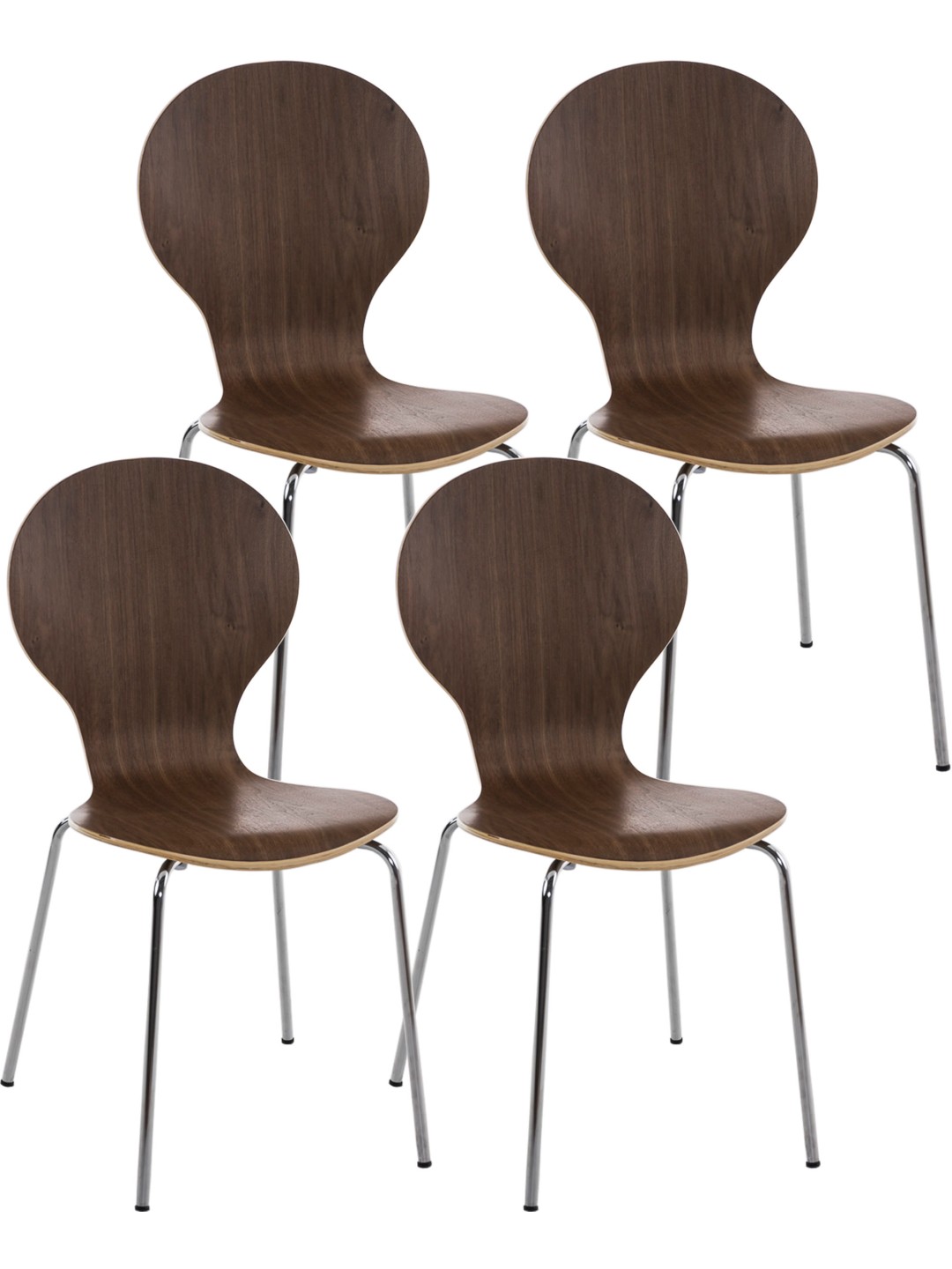 Conjunto de 4 cadeiras para visitantes Diego, nogueira