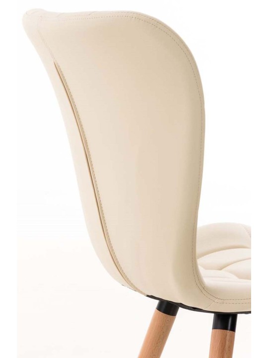 Conjunto de 4 cadeiras para sala de jantar Elda em pele sintética, creme Conjunto de 4 cadeiras para sala de jantar Elda em pele sintética, creme