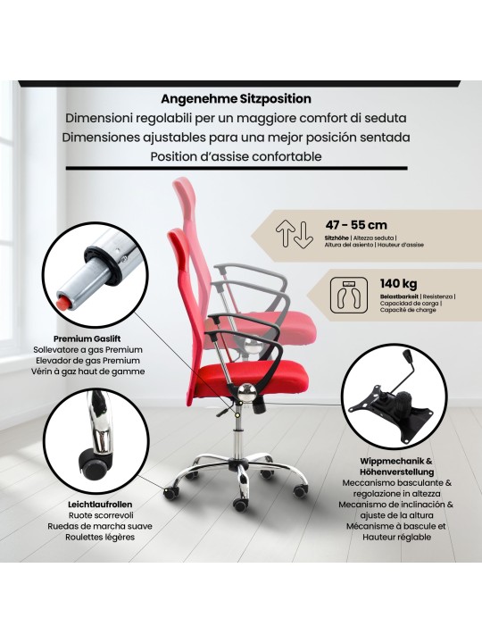 Cadeira de escritório em Washington, vermelho