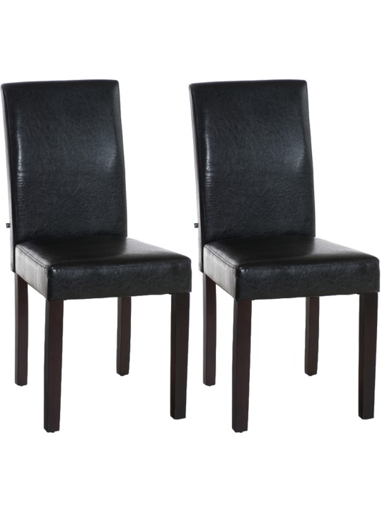 Conjunto de 2 cadeiras para sala de jantar Ina dark, castanho