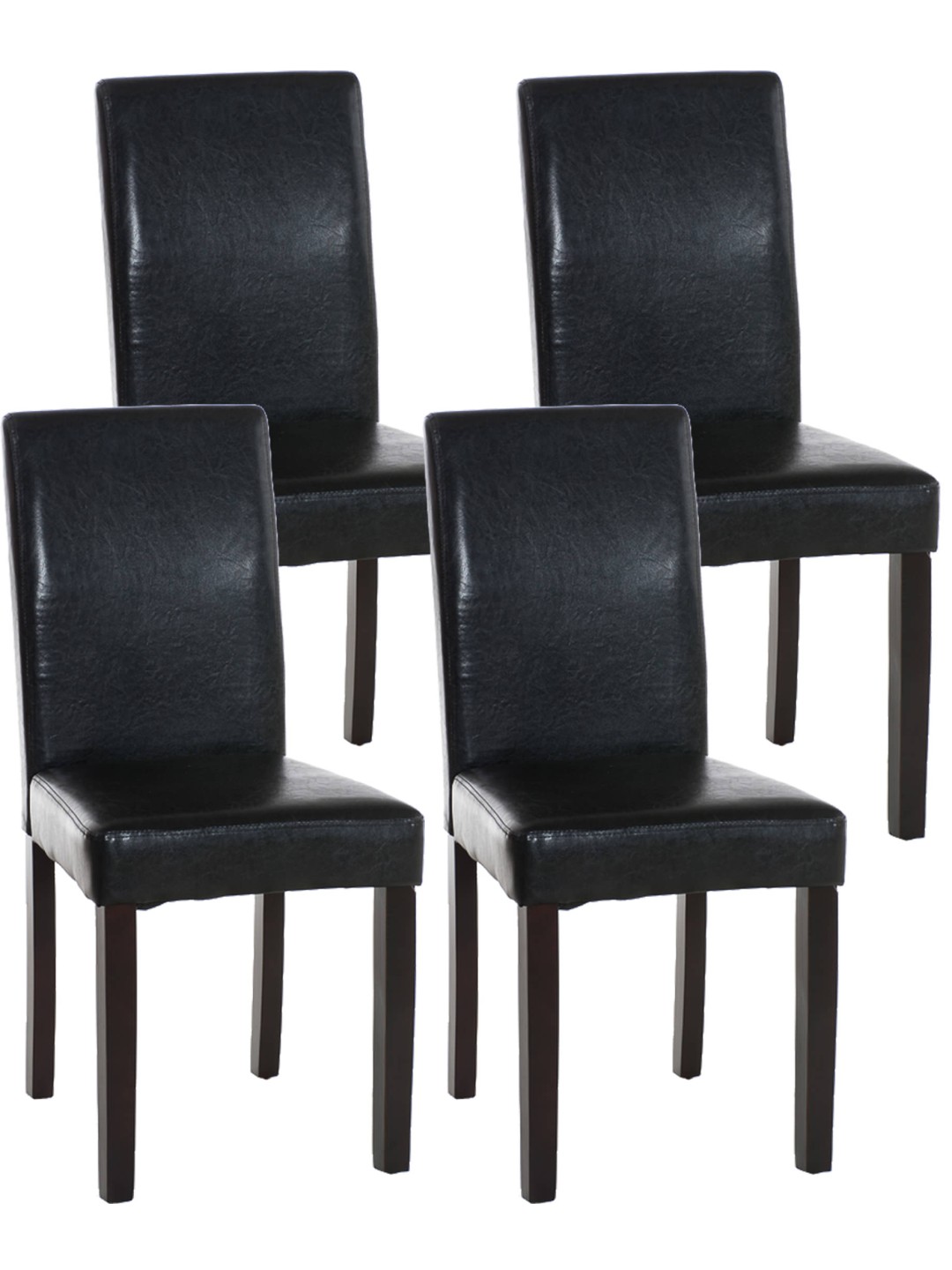 Conjunto de 4 cadeiras para sala de jantar Ina castanho escuro, preto