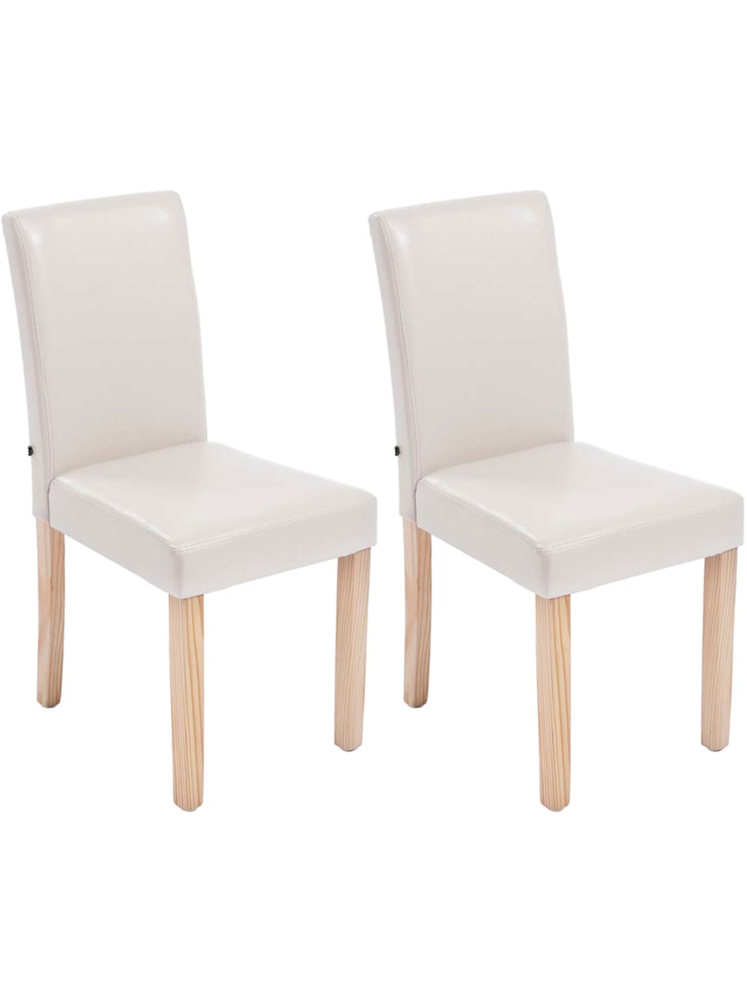 Conjunto de 2 cadeiras para sala de jantar Ina natura, creme