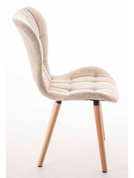 Conjunto de 4 cadeiras Elda tecido natural, creme