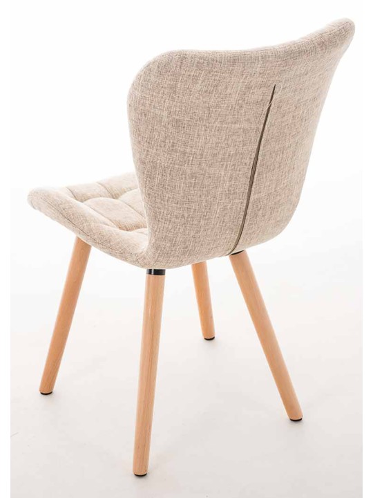 Conjunto de 4 cadeiras Elda tecido natural, creme