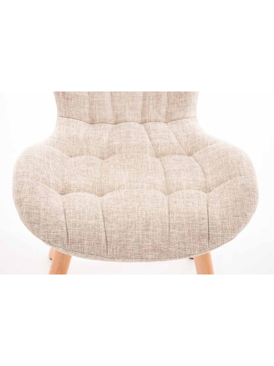 Conjunto de 4 cadeiras Elda tecido natural, creme