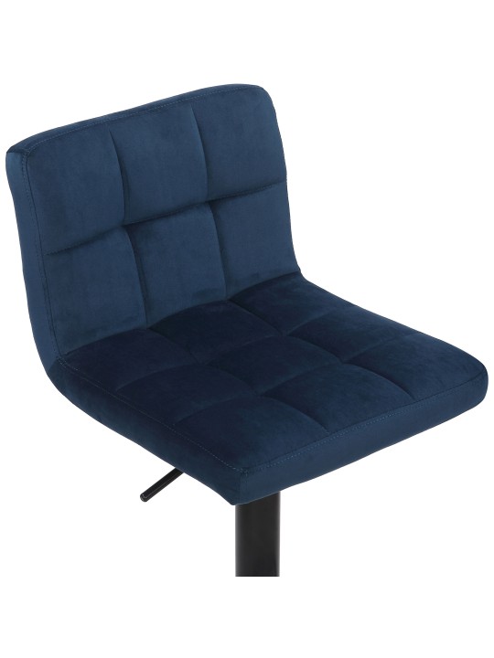 Conjunto de 2 bancos altos Feni veludo, azul