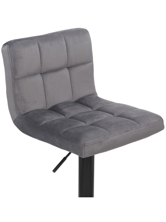 Conjunto de 2 bancos altos Feni veludo, cinza