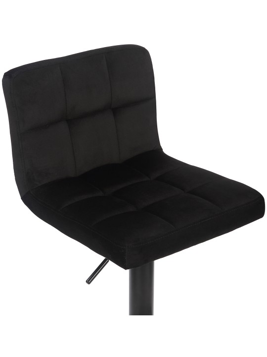 Conjunto de 2 bancos altos Feni veludo, preto