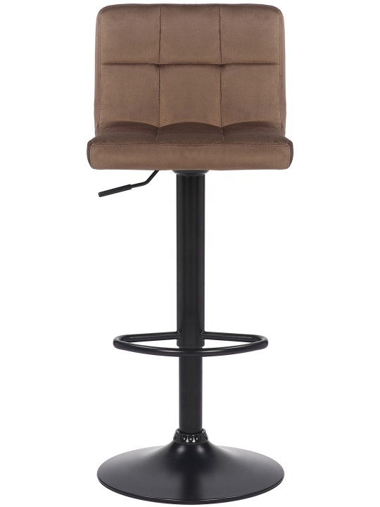 Conjunto de 2 bancos altos Feni veludo, castanho