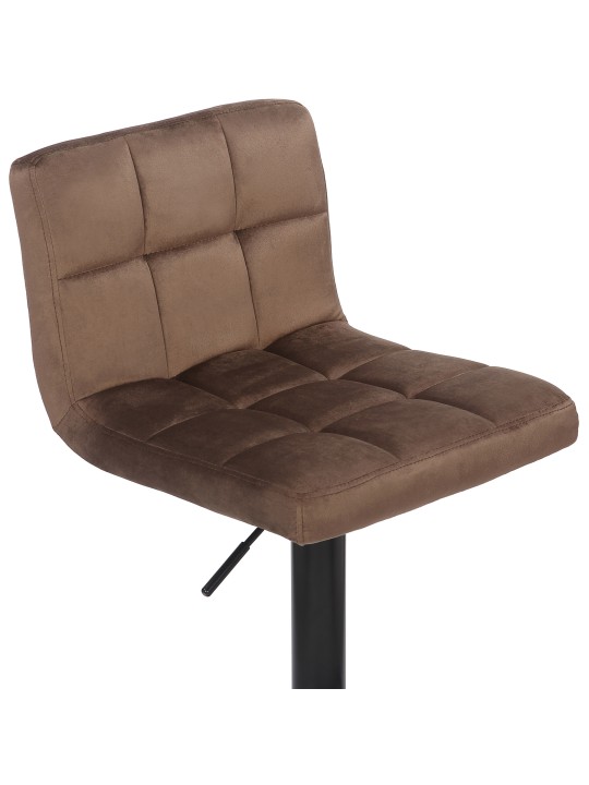 Conjunto de 2 bancos altos Feni veludo, castanho