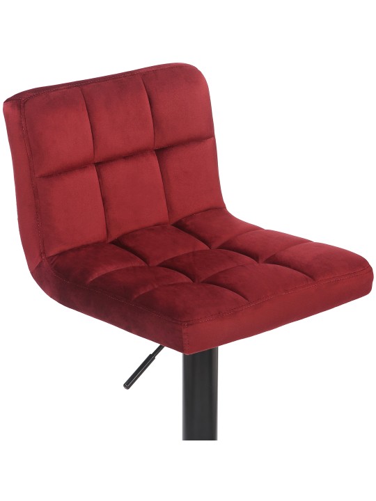 Conjunto de 2 bancos altos Feni veludo, vermelho