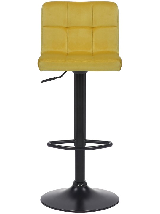 Conjunto de 2 bancos altos Feni veludo, amarelo