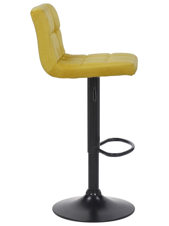 Conjunto de 2 bancos altos Feni veludo, amarelo