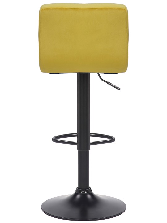 Conjunto de 2 bancos altos Feni veludo, amarelo