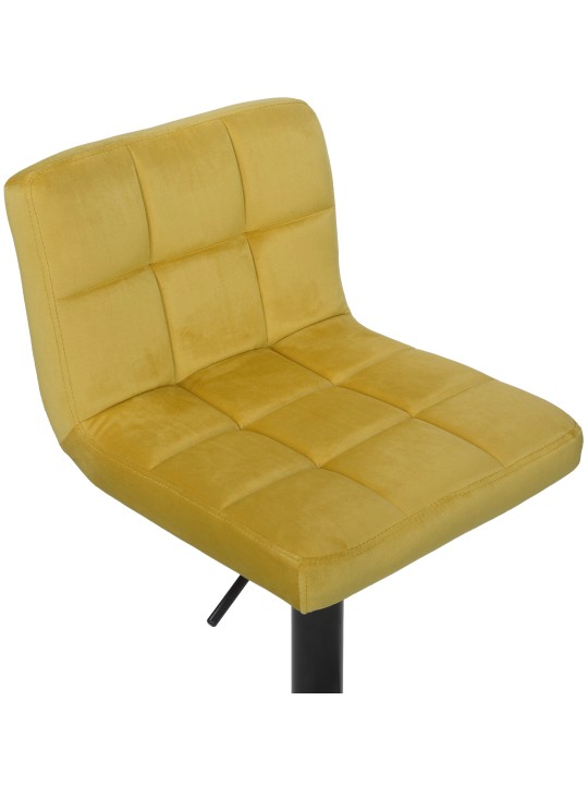 Conjunto de 2 bancos altos Feni veludo, amarelo