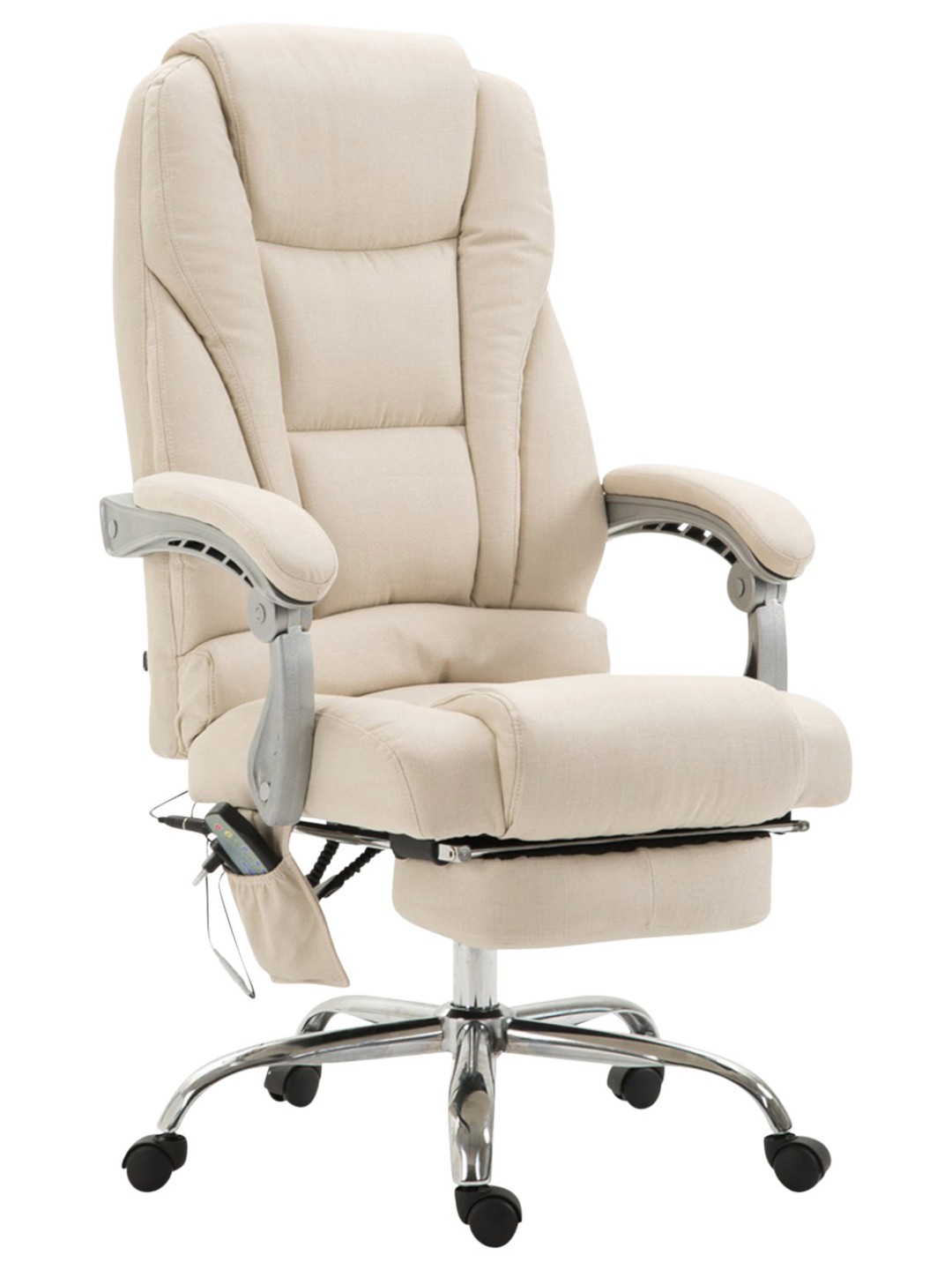 Cadeira de escritório tecido Pacific com função de massagem, creme