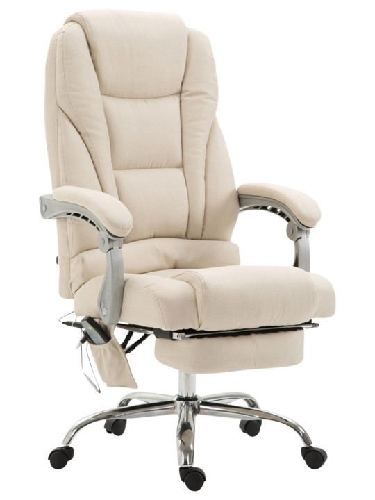 Cadeira de escritório tecido Pacific com função de massagem, creme