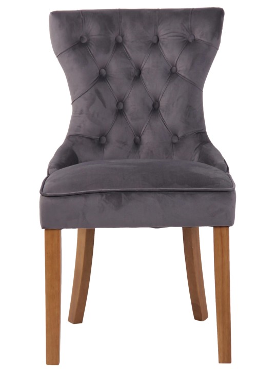 Conjunto de 4 cadeiras de jantar Franca veludo antigo-luz, cinza escuro