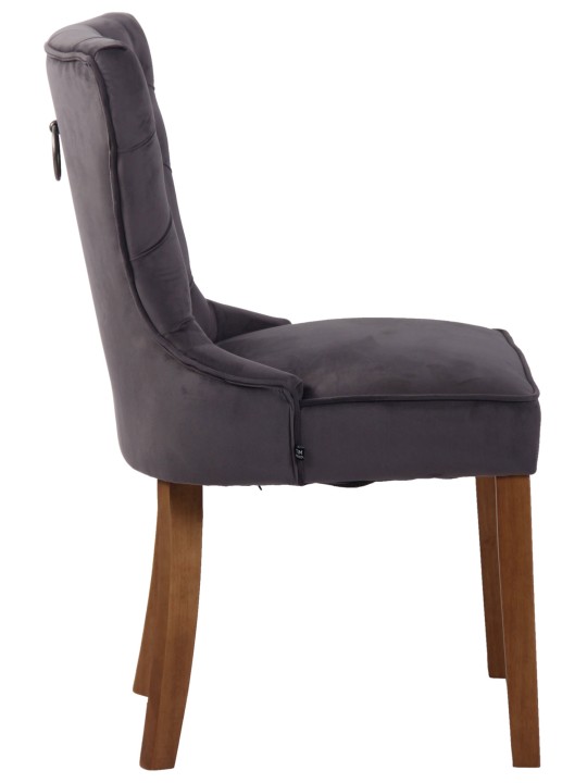 Conjunto de 4 cadeiras de jantar Franca veludo antigo-luz, cinza escuro